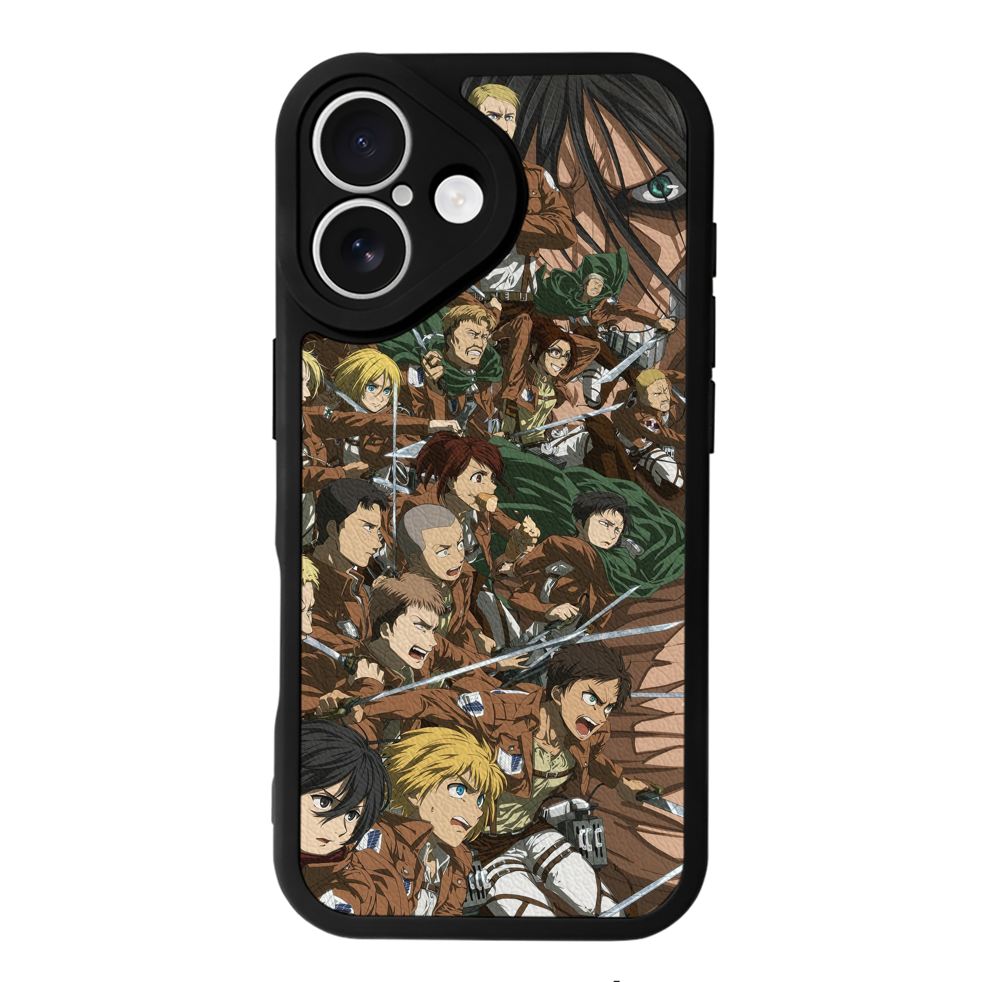 （画像用） 進撃の巨人 Attack on Titan 【iPhone 16シリーズ対応】シリコンスマホケース（レザー調） 材質：シリコン